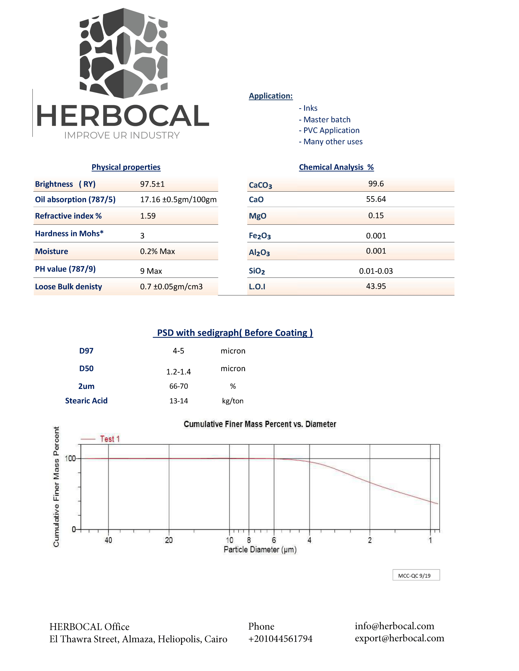 HERBOCAL — Calcium Carbonate Manufacturer in Minya, Egypt